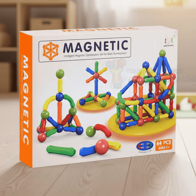Magnetic Building Sticks & Balls – STEM Educational Toy (25-64 Pcs)