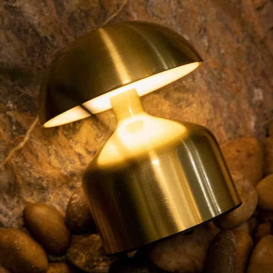 Premium Metal Mushroom Touch Lamp – Rechargeable & Dimmable Night Light