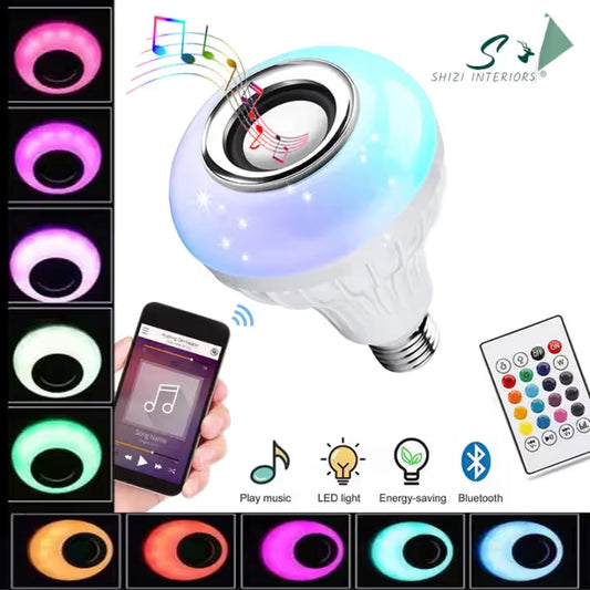 Smart LED Bluetooth Music Bulb – 12W RGB Speaker with Remote Control