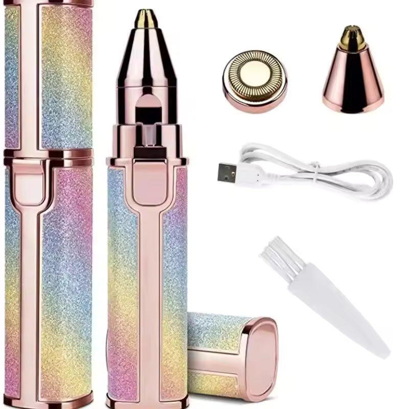 2-in-1 Facial Hair Remover & Eyebrow Trimmer for Women – USB Charging