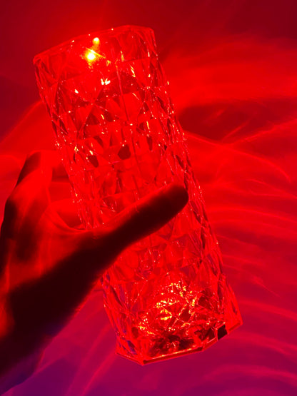 Crystal Rose Diamond Lamp – 16-Color LED with Remote & USB Charging