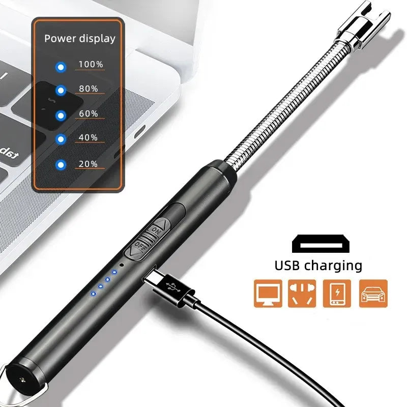 USB Rechargeable Electric Arc Lighter – Windproof & Flexible (Kitchen/BBQ)
