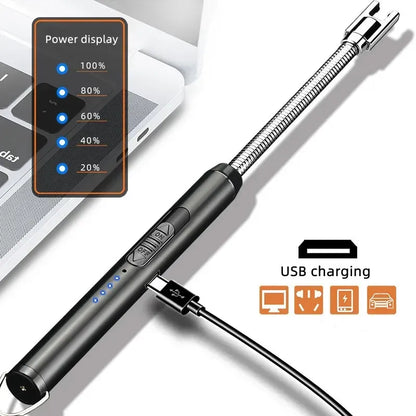 USB Rechargeable Electric Arc Lighter – Windproof & Flexible (Kitchen/BBQ)