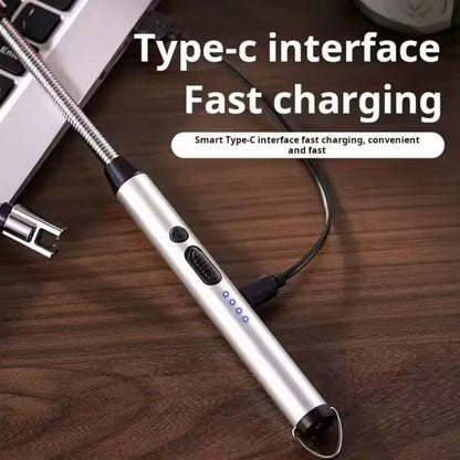 USB Rechargeable Electric Arc Lighter – Windproof & Flexible (Kitchen/BBQ)