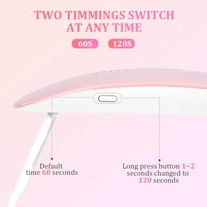 Foldable 6W UV LED Nail Lamp – Quick Dry Mini Gel Dryer