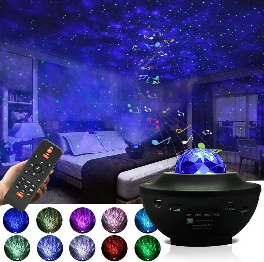 Galaxy Ocean Wave Projector – Starry Sky Light with Bluetooth Speaker