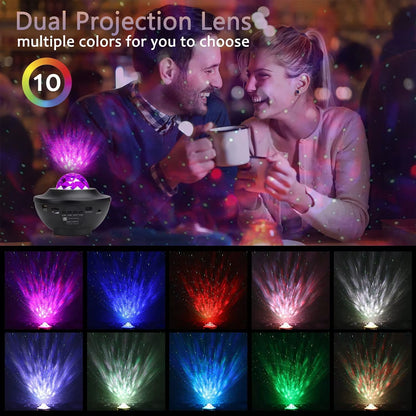 Galaxy Ocean Wave Projector – Starry Sky Light with Bluetooth Speaker