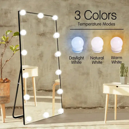 Hollywood Style LED Vanity Mirror Lights – 10 Bulbs Kit (3 Color Modes)