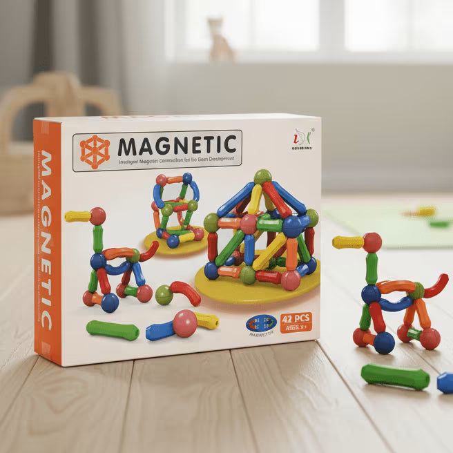 Magnetic Building Sticks & Balls – STEM Educational Toy (25-64 Pcs)