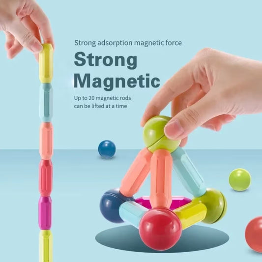Magnetic Building Sticks & Balls – STEM Educational Toy (25-64 Pcs)