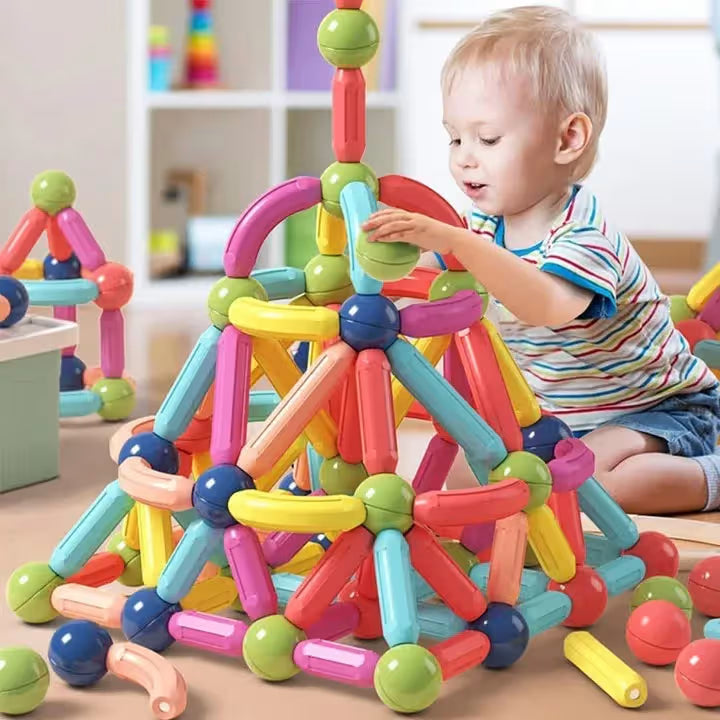 Magnetic Building Sticks & Balls – STEM Educational Toy (25-64 Pcs)