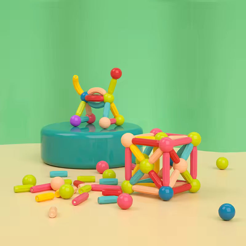 Magnetic Building Sticks & Balls – STEM Educational Toy (25-64 Pcs)