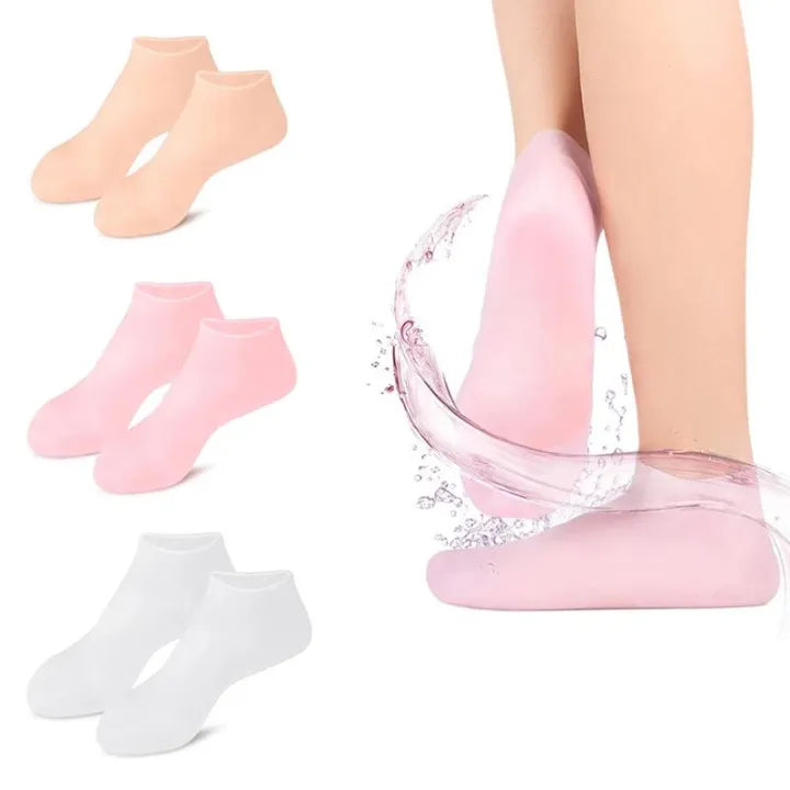 Silicone Moisturizing Gel Heel Socks – Reusable Foot Care Pair
