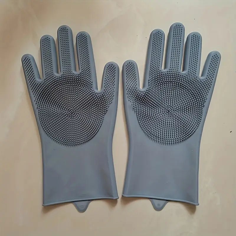 Silicone Kitchen Dishwashing & Cleaning Gloves – Reusable, Non - Slip - SasteWala