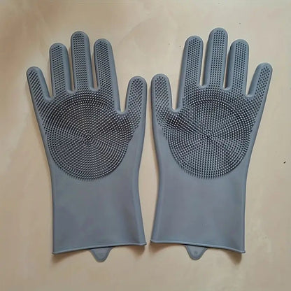 Silicone Kitchen Dishwashing & Cleaning Gloves – Reusable, Non - Slip - SasteWala