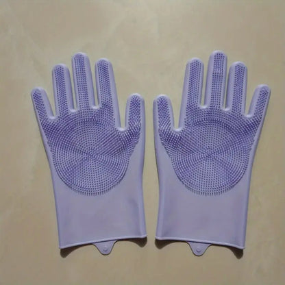 Silicone Kitchen Dishwashing & Cleaning Gloves – Reusable, Non - Slip - SasteWala