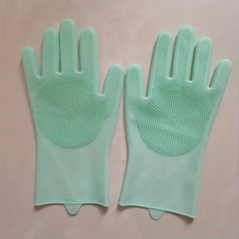 Silicone Kitchen Dishwashing & Cleaning Gloves – Reusable, Non - Slip - SasteWala