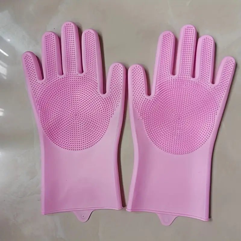 Silicone Kitchen Dishwashing & Cleaning Gloves – Reusable, Non - Slip - SasteWala