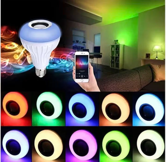 Smart LED Bluetooth Music Bulb – 12W RGB Speaker with Remote Control
