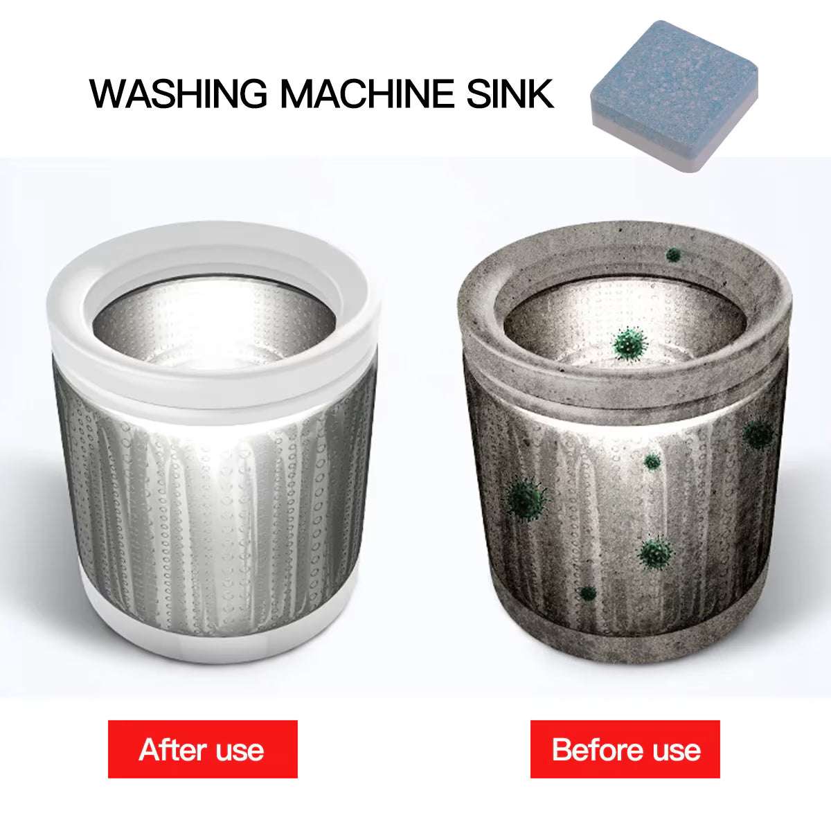 12pcs Pack - Washing Machine Cleaning Tablets – Deep Clean & Odor Removal